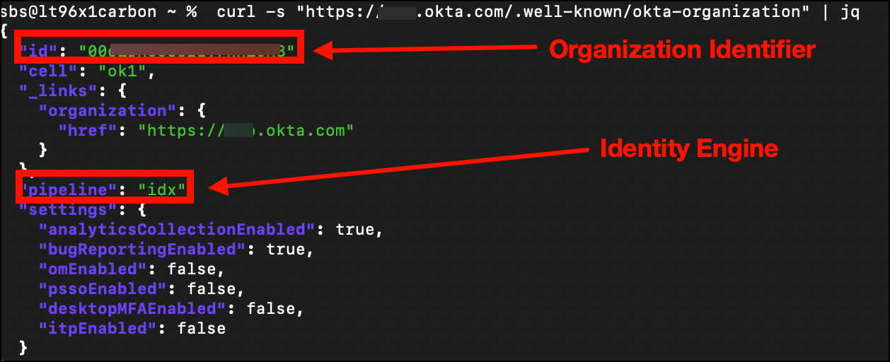 Okta Organization Metadata Query